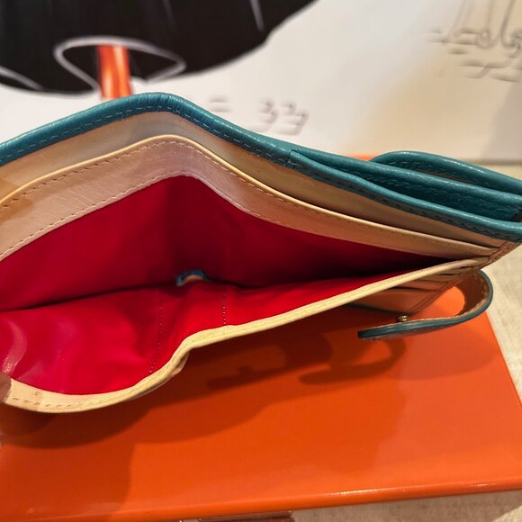 Dooney & Bourke Dillen II Satchel in Teal Pebble Leather & Leather Wallet - Picture 12 of 15